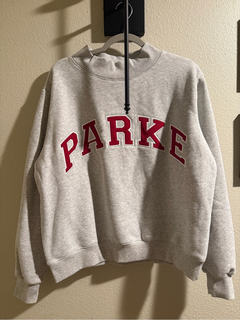 PARKER White Hoodie with Red and Navy Logo - Picture 2 of 8